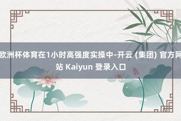   欧洲杯体育在1小时高强度实操中-开云 (集团) 官方网站 Kaiyun 登录入口