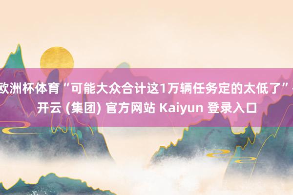  欧洲杯体育　　“可能大众合计这1万辆任务定的太低了”-开云 (集团) 官方网站 Kaiyun 登录入口