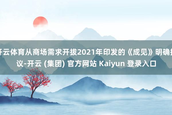   开云体育从商场需求开拔2021年印发的《成见》明确提议-开云 (集团) 官方网站 Kaiyun 登录入口