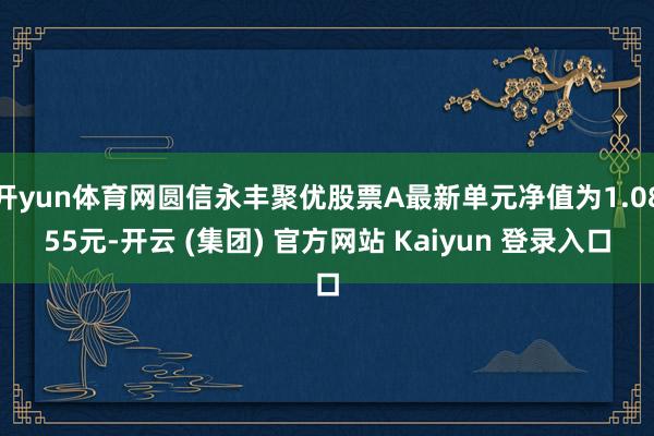   开yun体育网圆信永丰聚优股票A最新单元净值为1.0855元-开云 (集团) 官方网站 Kaiyun 登录入口