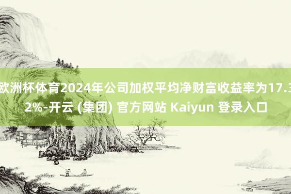   欧洲杯体育2024年公司加权平均净财富收益率为17.32%-开云 (集团) 官方网站 Kaiyun 登录入口