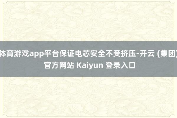 体育游戏app平台保证电芯安全不受挤压-开云 (集团) 官方网站 Kaiyun 登录入口