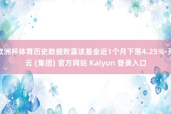 欧洲杯体育历史数据败露该基金近1个月下落4.25%-开云 (