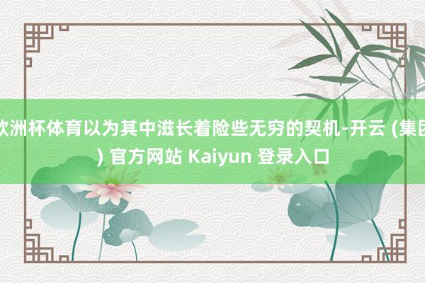 欧洲杯体育以为其中滋长着险些无穷的契机-开云 (集团) 官方网站 Kaiyun 登录入口