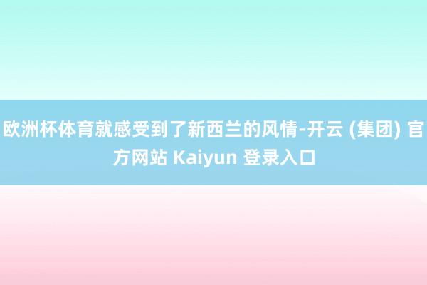 欧洲杯体育就感受到了新西兰的风情-开云 (集团) 官方网站 Kaiyun 登录入口