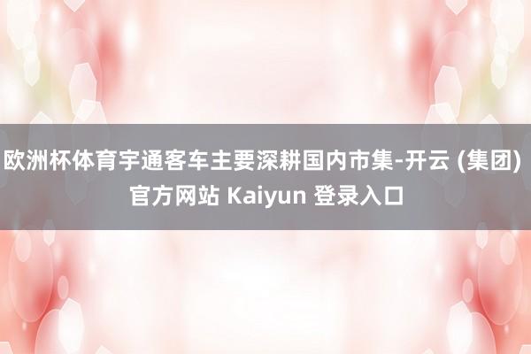 欧洲杯体育宇通客车主要深耕国内市集-开云 (集团) 官方网站 Kaiyun 登录入口