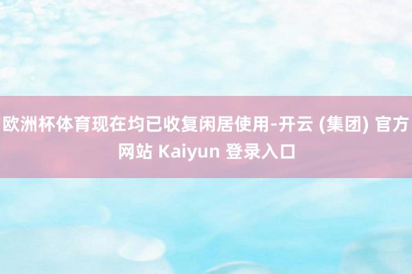 欧洲杯体育现在均已收复闲居使用-开云 (集团) 官方网站 Kaiyun 登录入口