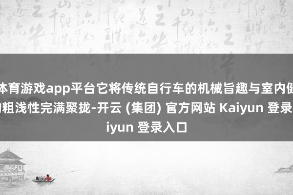 体育游戏app平台它将传统自行车的机械旨趣与室内健身的粗浅性