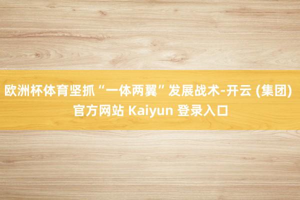 欧洲杯体育坚抓“一体两翼”发展战术-开云 (集团) 官方网站