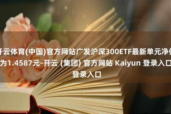 开云体育(中国)官方网站广发沪深300ETF最新单元净值为1