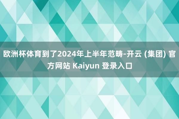 欧洲杯体育到了2024年上半年范畴-开云 (集团) 官方网站