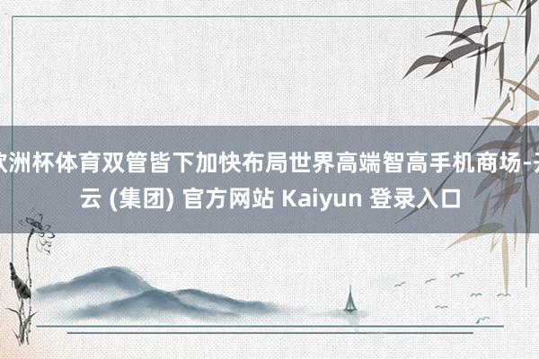 欧洲杯体育双管皆下加快布局世界高端智高手机商场-开云 (集团