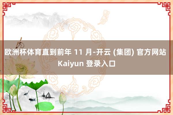 欧洲杯体育　　直到前年 11 月-开云 (集团) 官方网站 Kaiyun 登录入口