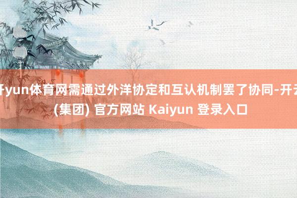 开yun体育网需通过外洋协定和互认机制罢了协同-开云 (集团) 官方网站 Kaiyun 登录入口