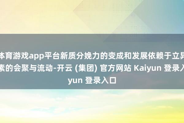 体育游戏app平台新质分娩力的变成和发展依赖于立异因素的会聚