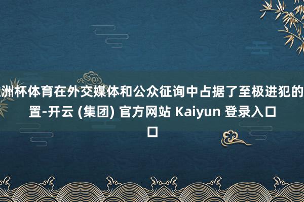 欧洲杯体育在外交媒体和公众征询中占据了至极进犯的位置-开云 (集团) 官方网站 Kaiyun 登录入口